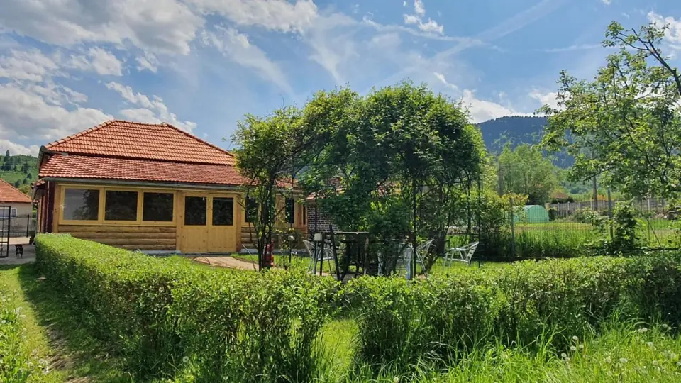Grădina, cu munții Retezat în spate